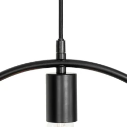 Moderne hanglamp zwart met glas rond - Roslini