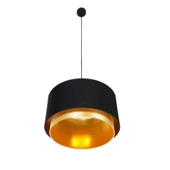 Moderne hanglamp zwart met goud 47 cm duo kap - Combi