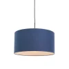 Moderne hanglamp zwart met antiek blauwe kap 50 cm - Combi 1