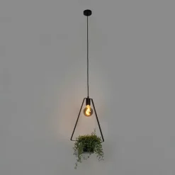 Moderne hanglamp zwart met glas driehoekig - Roslini