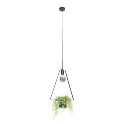 Moderne hanglamp zwart met glas driehoekig - Roslini