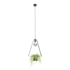 Moderne hanglamp zwart met glas driehoekig - Roslini