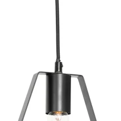 Moderne hanglamp zwart met glas driehoekig - Roslini