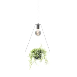 Moderne hanglamp zwart met glas driehoekig - Roslini