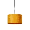 Moderne hanglamp zwart met kap geel 35 cm - Combi