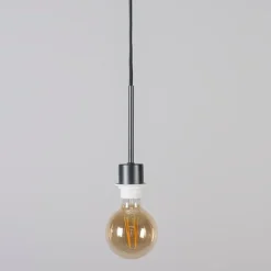 Moderne hanglamp zwart met kap 45 cm wit - Combi 1