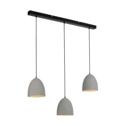 Moderne hanglamp zwart met grijs beton 3-lichts - Eton