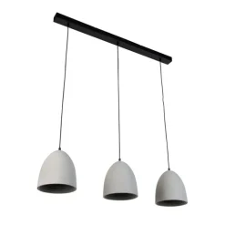 Moderne hanglamp zwart met grijs beton 3-lichts - Eton