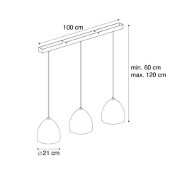 Moderne hanglamp zwart met grijs beton 3-lichts - Eton