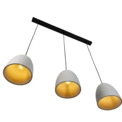 Moderne hanglamp zwart met grijs beton 3-lichts - Eton