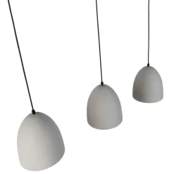 Moderne hanglamp zwart met grijs beton 3-lichts - Eton