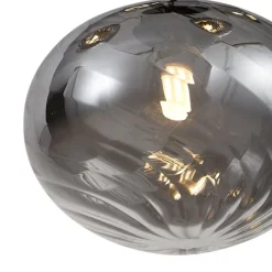 Moderne hanglamp zwart met smoke glas - Jia