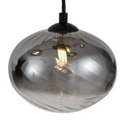 Moderne hanglamp zwart met smoke glas - Jia