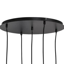 Moderne hanglamp zwart met smoke glas - Jia