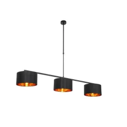 Moderne hanglamp zwart met goud 125 cm 3-lichts - VT 3
