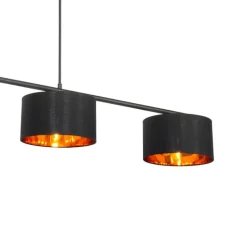 Moderne hanglamp zwart met goud 125 cm 3-lichts - VT 3