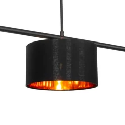 Moderne hanglamp zwart met goud 125 cm 3-lichts - VT 3