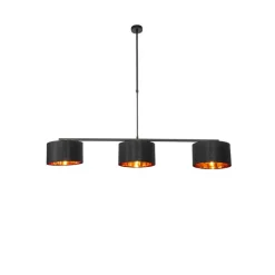 Moderne hanglamp zwart met goud 125 cm 3-lichts - VT 3
