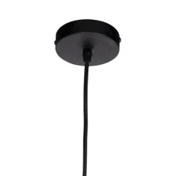 Moderne hanglamp zwart met grijs glas 20cm - Pallon