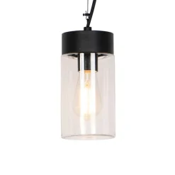 Moderne hanglamp zwart met glas IP44 - Jarra