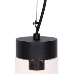 Moderne hanglamp zwart met glas IP44 - Jarra