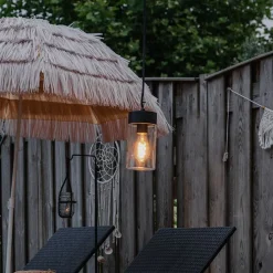 Moderne hanglamp zwart met glas IP44 - Jarra