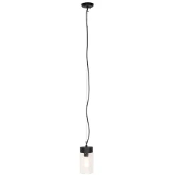 Moderne hanglamp zwart met glas IP44 - Jarra