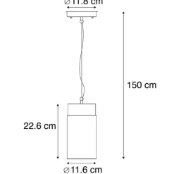 Moderne hanglamp zwart met glas IP44 - Jarra