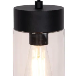 Moderne hanglamp zwart met glas IP44 - Jarra