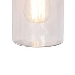 Moderne hanglamp zwart met glas IP44 - Jarra