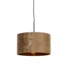 Moderne hanglamp zwart met kap bruin 35 cm - Combi