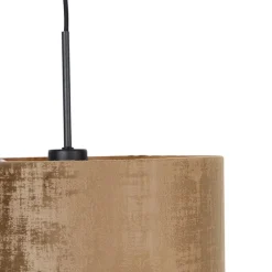 Moderne hanglamp zwart met kap bruin 35 cm - Combi