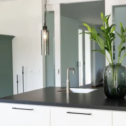 Moderne hanglamp zwart met smoke glas - Stavelot