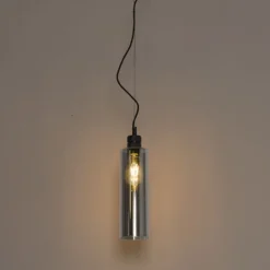 Moderne hanglamp zwart met smoke glas - Stavelot