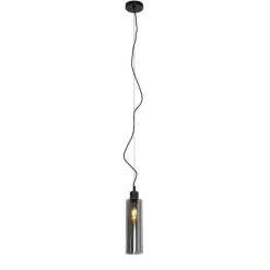 Moderne hanglamp zwart met smoke glas - Stavelot