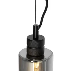 Moderne hanglamp zwart met smoke glas - Stavelot