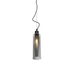 Moderne hanglamp zwart met smoke glas - Stavelot