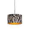 Moderne hanglamp zwart met kap zebra 35 cm - Combi