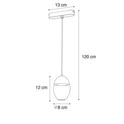 Moderne hanglamp zwart voor railsysteem 1-fase incl. LED - Magnetic Eggy