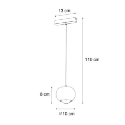 Moderne hanglamp zwart voor railsysteem 1-fase incl. LED - Magnetic Lance