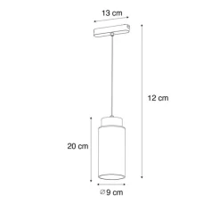 Moderne hanglamp zwart voor railsysteem 1-fase incl. LED - Magnetic Vance