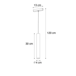 Moderne hanglamp zwart voor railsysteem 1-fase 4.5W 3000K - Magnetic Cassie