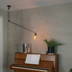 Moderne hanglamp zwart zonder kap - Blitz