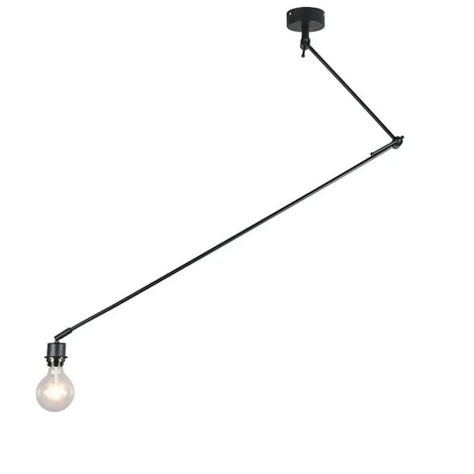 Moderne hanglamp zwart zonder kap - Blitz
