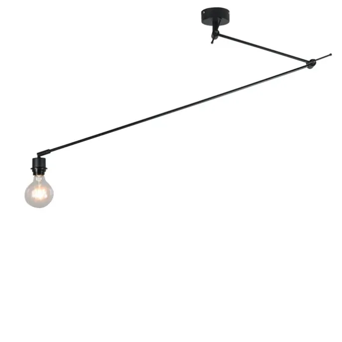 Moderne hanglamp zwart zonder kap - Blitz