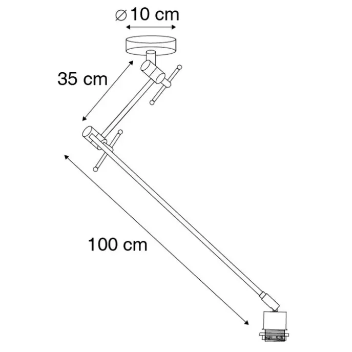 Moderne hanglamp zwart zonder kap - Blitz