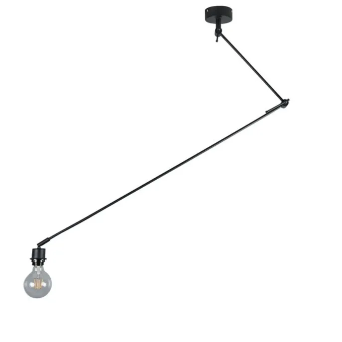 Moderne hanglamp zwart zonder kap - Blitz