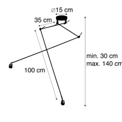Moderne hanglamp zwart zonder kap 2-lichts - Blitz