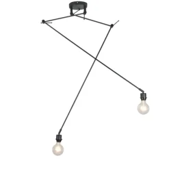 Moderne hanglamp zwart zonder kap 2-lichts - Blitz