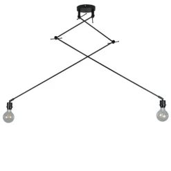 Moderne hanglamp zwart zonder kap 2-lichts - Blitz